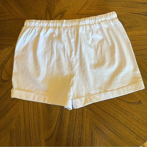 COZY White linen blend sustainable stretchy drawstring shorts Size XXL NWT - Picture 3 of 8